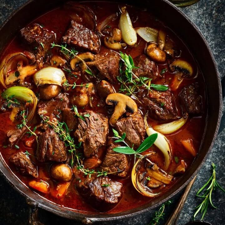 ZEVENHOVENSE STOOF van De Landkruidenier 🍲Ingrediënten:- 1 kg rundvlees (stoofvlees, in blokjes) 🥩- 2 uien (in ringen gesneden) 🧅- 3 teentjes knoflook (fijngehakt) 🧄- 2 wortelen (in plakjes) 🥕- 2 rode, groene of gele paprika(stukjes)🫑- 1 courgette ( in blokjes) 🥒- 250 g champignons (in kwarten) 🍄- 500 ml runderbouillon (of water) 🍲- 200 ml rode wijn 🍷- 2 eetlepels tomatenpuree 🍅- 2 laurierblaadjes 🍃- 1 takje tijm 🌿- 2 eetlepels olie (voor het bakken) 🛢️- Zout en peper naar smaak 🧂- 1 eetlepel suiker (optioneel, voor de zoetheid) 🍬Bereidingswijze:1. Verhit de olie in een grote stoofpan op middelhoog vuur. Voeg het rundvlees toe en bak het rondom bruin. Dit duurt ongeveer 5-7 minuten. Haal het vlees uit de pan en zet het apart.2. Voeg de uien en knoflook toe aan de pan en bak deze tot ze glazig zijn, ongeveer 3-4 minuten.3. Voeg de wortelen, paprika, courgette en champignons toe en bak nog eens 5 minuten mee.4. Doe het rundvlees terug in de pan en voeg de tomatenpuree toe. Roer alles goed door elkaar.5. Giet de rode wijn en runderbouillon in de pan. Voeg de laurierblaadjes, tijm, zout, peper en eventueel de suiker toe. Roer alles goed door.6. Breng het geheel aan de kook en zet het vuur dan laag. Laat de stoofpot met de deksel op de pan ongeveer 2-3 uur zachtjes sudderen, of totdat het vlees lekker mals is. Roer af en toe door.7. Proef de stoof en pas de kruiden aan indien nodig. Verwijder de laurierblaadjes en het takje tijm voor het serveren.Serveer de stoof met aardappelpuree of Roseval aardappeltjes of versgebakken brood voor een heerlijke maaltijd. Geniet van de rijke smaken en de heerlijke geur die door je huis zal verspreiden! 🍽️Kooktips:- Voor extra smaak kun je ook een beetje gerookt paprikapoeder of een scheutje balsamicoazijn toevoegen.- Deze stoofpot is ook heerlijk om een dag van tevoren te maken; de smaken trekken dan nog beter in!